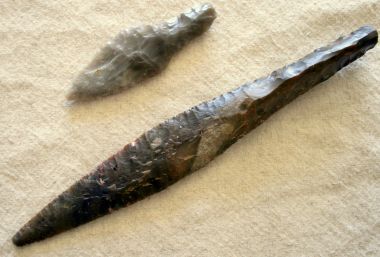 Type III dolk, ildflint, type VI dolk, stenalder Danish neolithic.